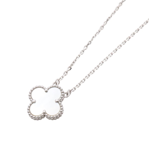 Van Cleef & Arpels 梵克雅寶 Vintage Alhambra 項鍊 18K白金 珍珠母貝 VCARF48700