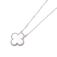 Van Cleef & Arpels 梵克雅寶 Vintage Alhambra 項鍊 18K白金 珍珠母貝 VCARF48700