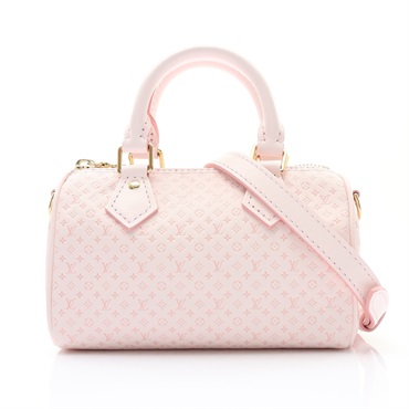 LOUIS VUITTON LV 路易威登 Nano Speedy 兩用包 淡粉色 原花壓紋牛皮 M29414