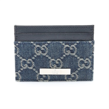 GUCCI 古馳 GUCCI plaque 卡夾 名片夾 藍色 丹寧 875795