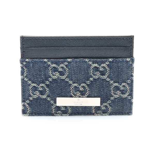 GUCCI 古馳 GUCCI plaque 卡夾 名片夾 藍色 丹寧 875795