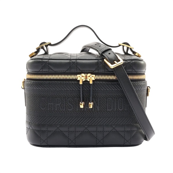 Dior 迪奧 Diortravel Vanity Case 肩背包 黑色 Cannage 籐格紋羊皮 S5488UNTR