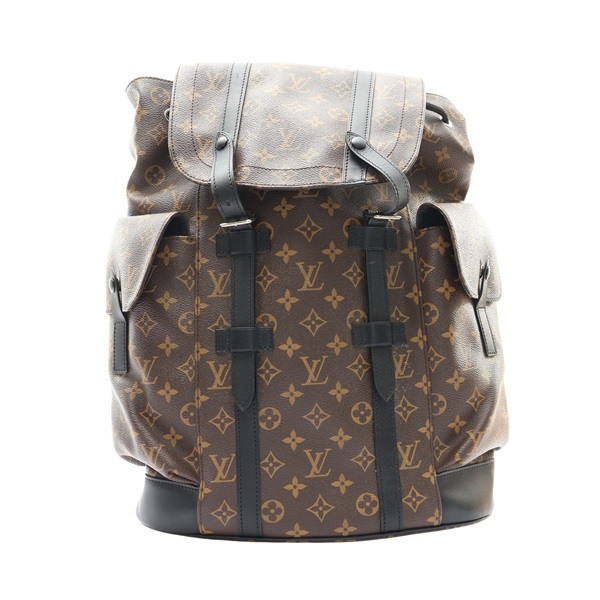 LOUIS VUITTON LV 路易威登 Christopher MM 後背包 棕色 原花帆布 M43735