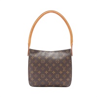 LOUIS VUITTON LV 路易威登 Looping MM 肩背包 棕色 原花帆布 M51146
