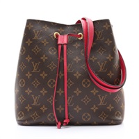 LOUIS VUITTON LV 路易威登 Neo Noe MM 肩背包 棕/粉色 原花帆布 M43570