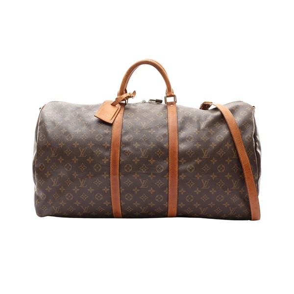 LOUIS VUITTON LV 路易威登 Keepall 60 兩用包 棕色 原花帆布 無鑰匙 M41412