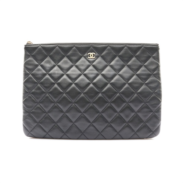 CHANEL 香奈兒 Classic Zipped Pouch 手拿包 黑色 羊皮 (無卡) A82045