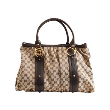 GUCCI 古馳 GG Jacquard 肩背包 棕色 GG帆布 223954