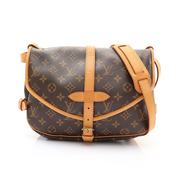 LOUIS VUITTON LV 路易威登 Saumur 30 肩背包 棕色 原花帆布 M42256