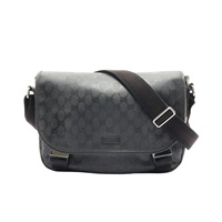 GUCCI 古馳 Imprime Messenger 肩背包 黑色 帆布 201732