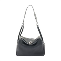 HERMES 愛馬仕 Lindy 26 琳蒂包 肩背包 黑色 Clemence牛皮 Y刻 H073428CK 銀釦 H073428CK