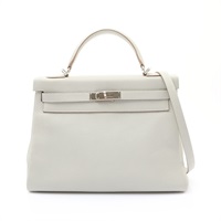 HERMES 愛馬仕 Kelly 32 凱莉包 兩用包 珍珠灰 Togo牛皮 C刻 銀釦 無鎖頭組