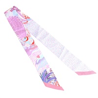 HERMES 愛馬仕 Under the Waves Twilly 絲巾 紫/粉/多色 絲綢