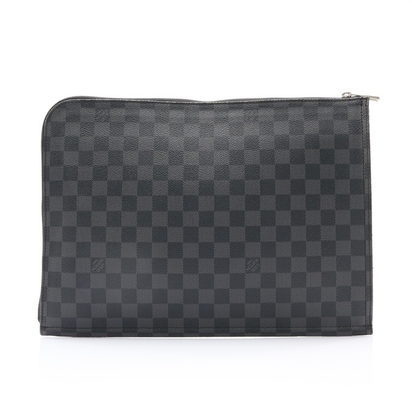 LOUIS VUITTON LV 路易威登 Poche Documents 手拿包 黑色 棋盤格帆布 N48247