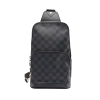 LOUIS VUITTON LV 路易威登 Avenue 肩背包 黑色 棋盤格帆布 牛皮 N41719