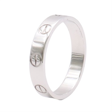 Cartier 卡地亞 Mini Love 戒指 #51 18K白金 B4085100