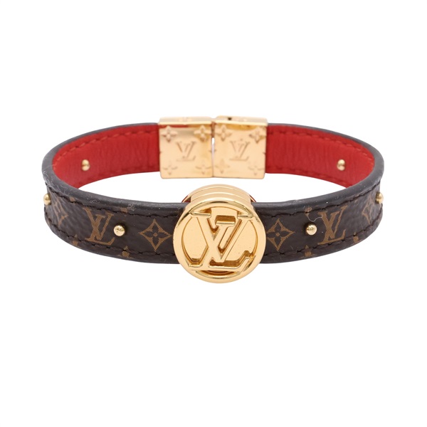 LOUIS VUITTON LV 路易威登 LV Circle 手環 棕色 原花帆布 M6268F