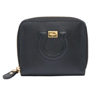Salvatore Ferragamo 菲拉格慕 Gancini 拉鍊 零錢包 黑色 牛皮 JL-22 D201
