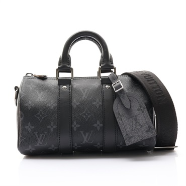 LOUIS VUITTON LV 路易威登 Keepall Bandouliere 25 兩用包 黑色 原花帆布 M46271