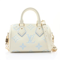 LOUIS VUITTON LV 路易威登 Speedy Bandouliere 20 兩用包 米白/藍色 原花壓紋牛皮 M46883