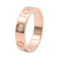 Cartier 卡地亞 Mini Love 戒指 #47 單鑽 18K玫瑰金 B4050700