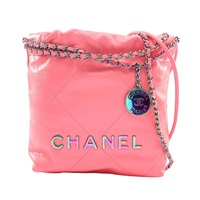 CHANEL 香奈兒 22 Mini 肩背包 粉色 牛皮 AS3980