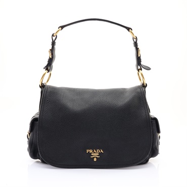 PRADA 普拉達 Vitello 肩背包 黑色 牛皮 BR3706