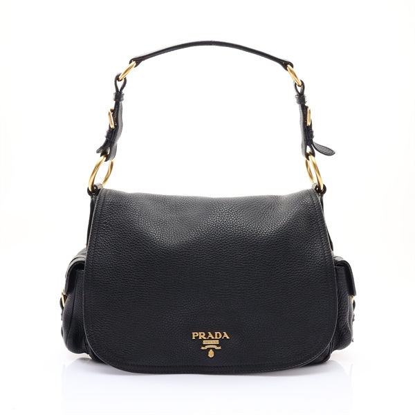 PRADA 普拉達 Vitello 肩背包 黑色 牛皮 BR3706