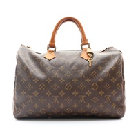 LOUIS VUITTON LV 路易威登 Speedy 35 波士頓包 手提包 棕色 原花帆布 M41524