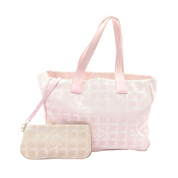 CHANEL 香奈兒 Travel Line Tote 肩背包 粉紅色 尼龍 無卡 A15991