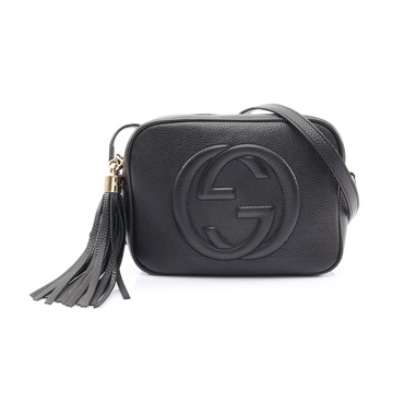 GUCCI 古馳 Soho Disco 相機包 肩背包 黑色 牛皮 308364