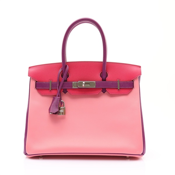 HERMES 愛馬仕 Birkin 30 柏金包 手提包 杜鵑花粉/銀蓮花紫/糖果粉色 Epsom牛皮