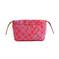 HERMES 愛馬仕 Fourbi 20 手拿包 心紅色 馬鞍棕色 絲綢 Z刻 H083027CKAB