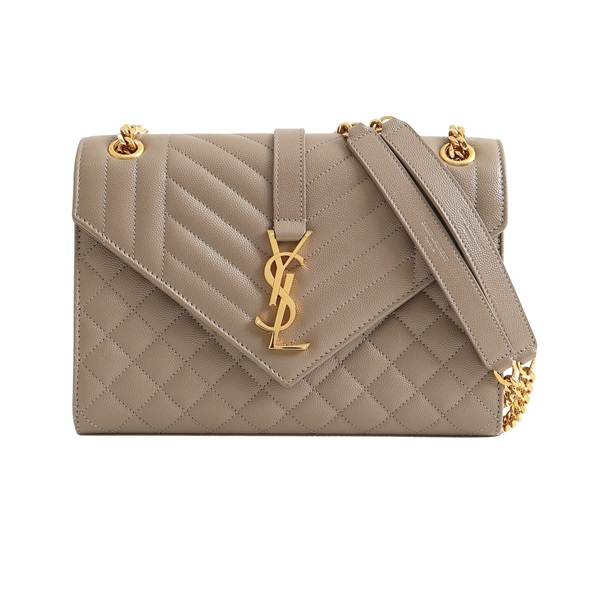 SAINT LAURENT YSL 聖羅蘭 Envelope Medium 肩背包 淺褐色 牛皮 600185
