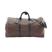 LOUIS VUITTON LV 路易威登 Keepall Bandouliere 55 兩用包 棕色 原花帆布 M56714