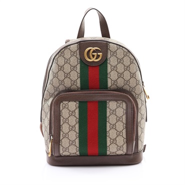 GUCCI 古馳 Ophidia GG Supreme Small 後背包 棕色 PVC帆布 547965