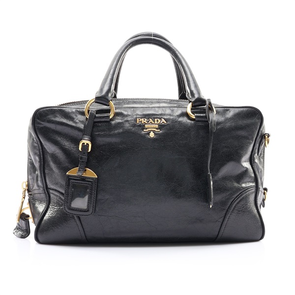 PRADA 普拉達 Satchel 手提包 黑色 牛皮 缺背帶 BL0821