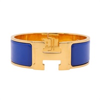 HERMES 愛馬仕 Clic Clac H GM 手環 藍色琺瑯 金色鍍金 H300001F