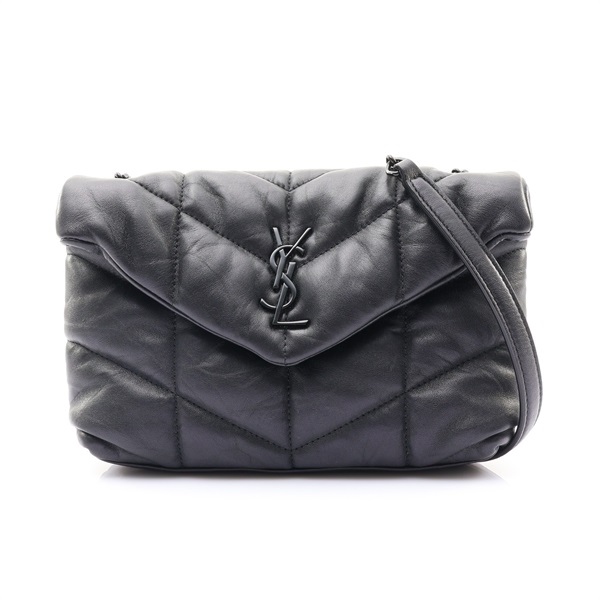 Yves Saint Laurent 聖羅蘭 Loulou Puffer Mini 肩背包 黑色 牛皮 620333