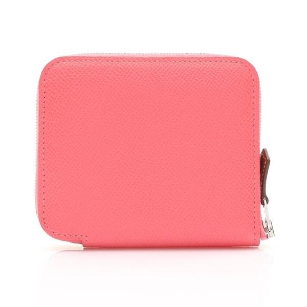 HERMES 愛馬仕 Silk'In Compact 拉鍊短夾 杜鵑花粉色 epsom牛皮 C刻 H075190CK