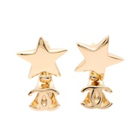 CHANEL 香奈兒 Star motif pierced 針式耳環 金色 鍍金 ABH471