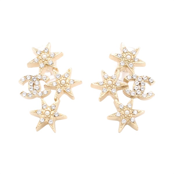 CHANEL 香奈兒 Star pierced 針式耳環 金色 鍍金