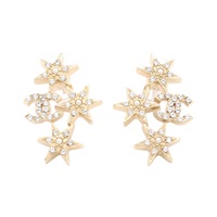 CHANEL 香奈兒 Star pierced 針式耳環 金色 鍍金
