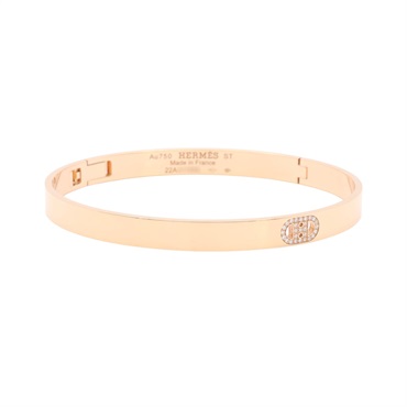 HERMES 愛馬仕 H d'ancre PM 手環 18K玫瑰金 鑽石 H115423B00ST