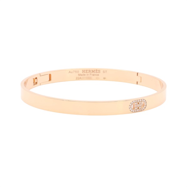 HERMES 愛馬仕 H d'ancre PM 手環 18K玫瑰金 鑽石 H115423B00ST