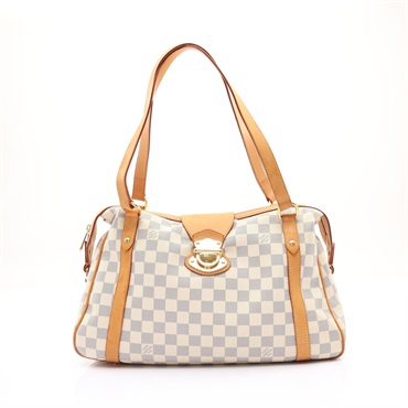 LOUIS VUITTON LV 路易威登 Stresa PM 肩背包 白棋盤格 帆布 N42220