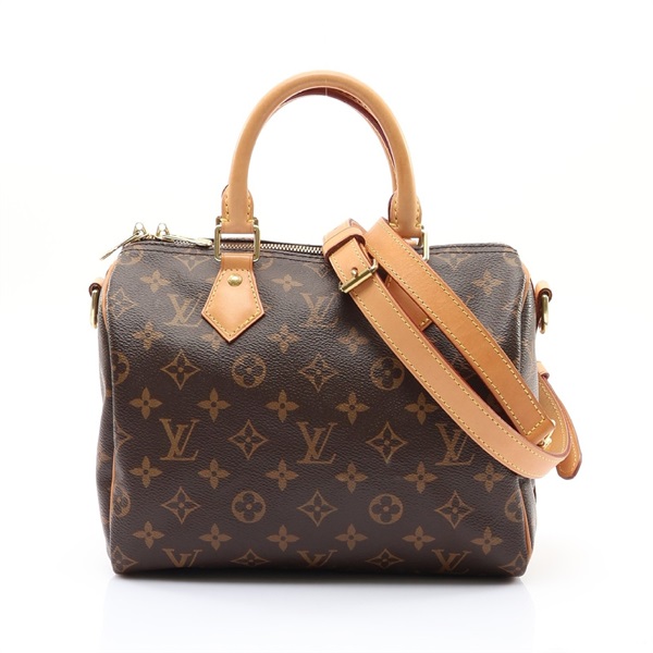 LOUIS VUITTON LV 路易威登 Speedy Bandouliere 25 兩用包 棕色 原花帆布 M46977