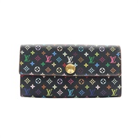 LOUIS VUITTON LV 路易威登 Portefeuille Sarah 扣式長夾 黑彩 原花帆布 M93747
