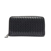 BOTTEGA VENETA BV 寶緹嘉 Intrecciato 拉鍊長夾 黑色 編織牛皮 114076