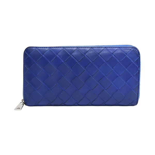 藍色牛皮  Intrecciato Zip Around 拉鍊 長夾 814838VCPQ【BOTTEGA VENETA BV 寶緹嘉】 814838VCPQ